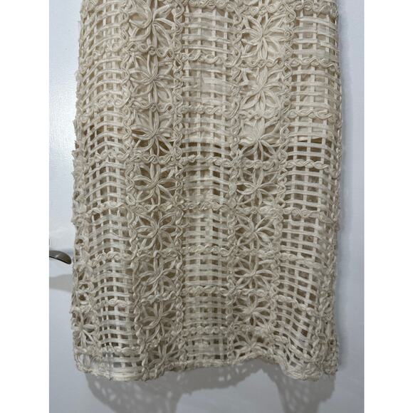 Nordstrom Endless Rose Sleeveless Textured Lace Midi Dress Ivory Size Large NWT - Picture 7 of 15